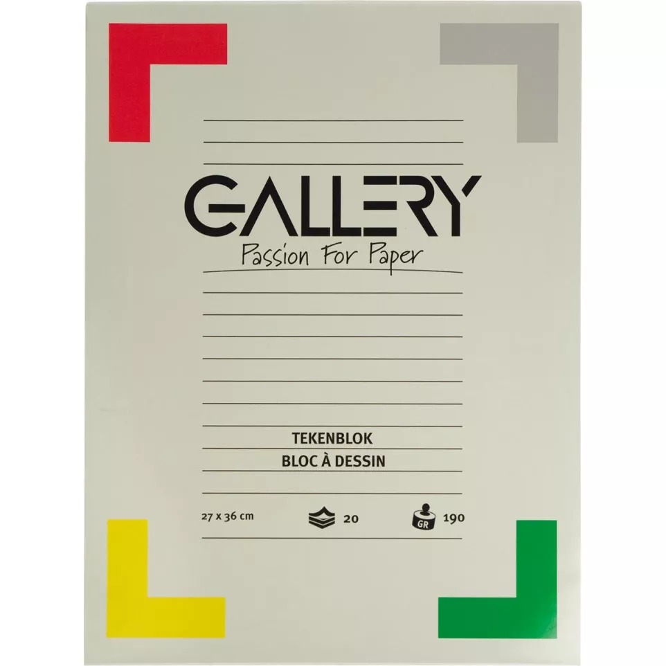 Gallery papier à dessin, 190 g, ft 27...