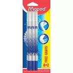 Maped Erasers, Blister Pack of 6 (4 + 2 Pieces)