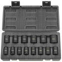 Set van 14 slagmoerdoppen 1/2" 10 tot 27 mm / pce