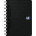 Oxford Office Essentials cahier à reliure spirale, 180 pages, ft A5, quadrillé 5 mm, noir