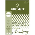 Canson Academy Drawing Paper Pad A4, 21 x 29.7 cm, 250 gsm, Block of 20 Sheets