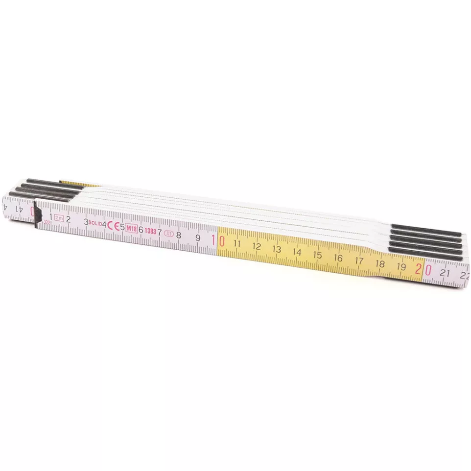 Mesure pliante en bois 3m blanc/jaune...