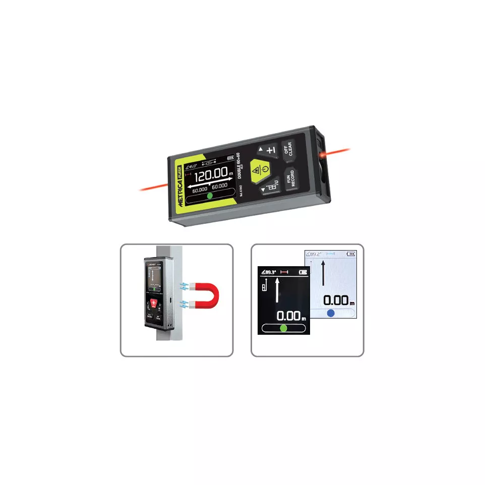 Afstandsmeter Metrica dubbel Alu 60 +...