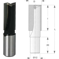 Bovenfrees, schacht 12 mm D 22 / pce