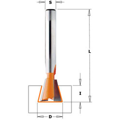Two-Flute Carbide Dovetail Router Bit 19mm Diameter per piece