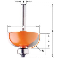 Fraise pour profil congé à 2 coupes carbure D 25,4 / pce
