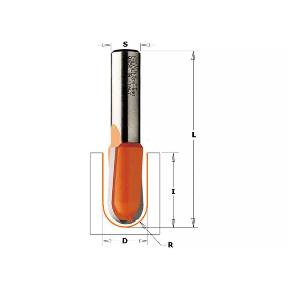 Carbide Two-Flute Groove Profile...