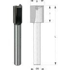 Bovenfrees, schacht 8 mm D...