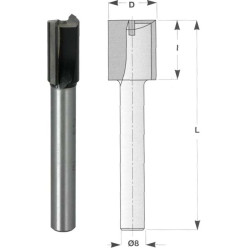 Bovenfrees, schacht 8 mm D 18 / pce