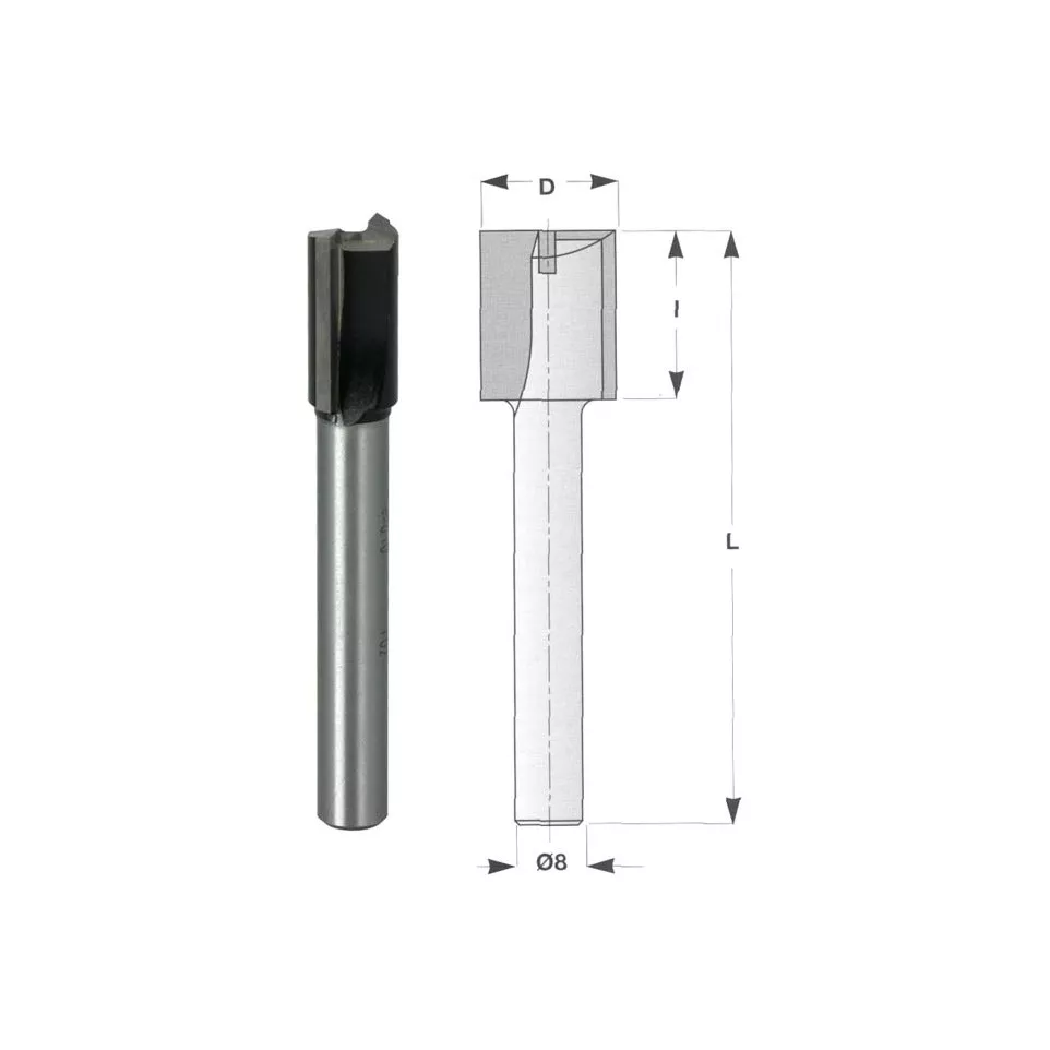 Bovenfrees, schacht 8 mm D 14 / pce