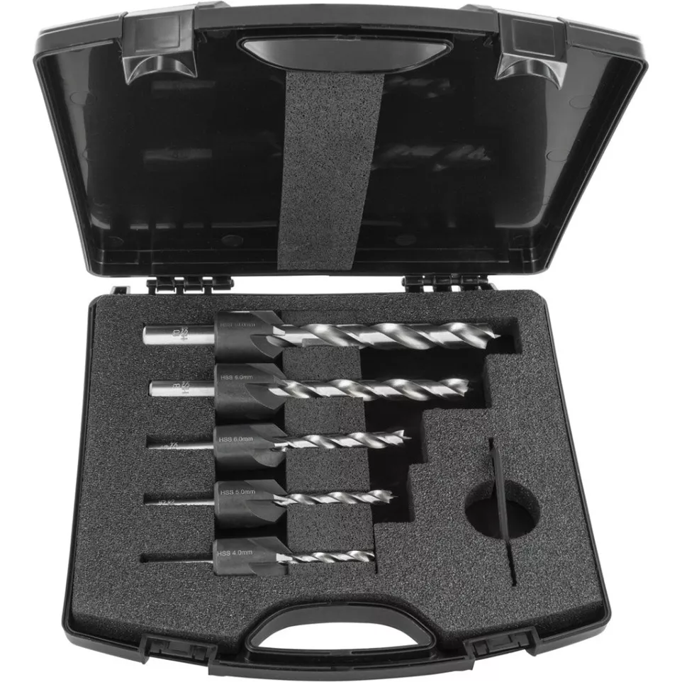 Set of 5 Countersinks 4 to 10 mm with...