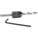 Set of 5 Countersinks 4 to 10 mm with Twist Drill Bits Included per piece