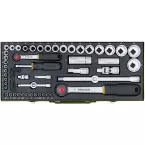 Coffret complet Proxxon 23040 avec cliquet 1/4\" et 1/2\" (56 pièces) / PCE