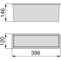 Bac auxiliaire Hack 396x120x164mm PVC transparent / 2pce