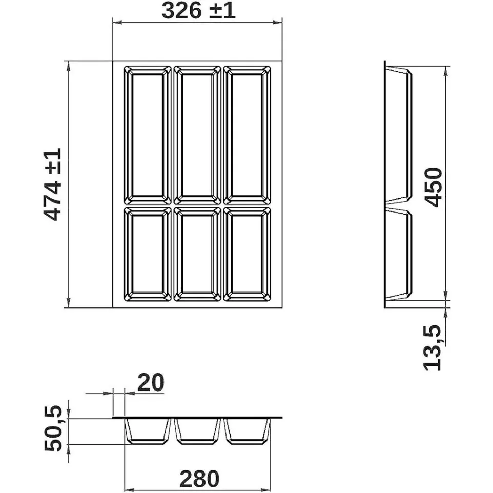 Range-couverts Orga-Box VII gris...