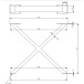 Pied de table Industria forme X 80x40mm noir structuré / pce