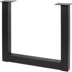 Pied de table Industria forme U 80x80mm noir structuré / pce