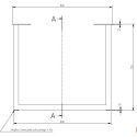 Tafelpoot Industria U vorm 80x40mm zwart / pce
