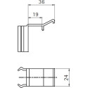Clips voor basisplaat serie 21 met inkeping voor 18mm plint / pce