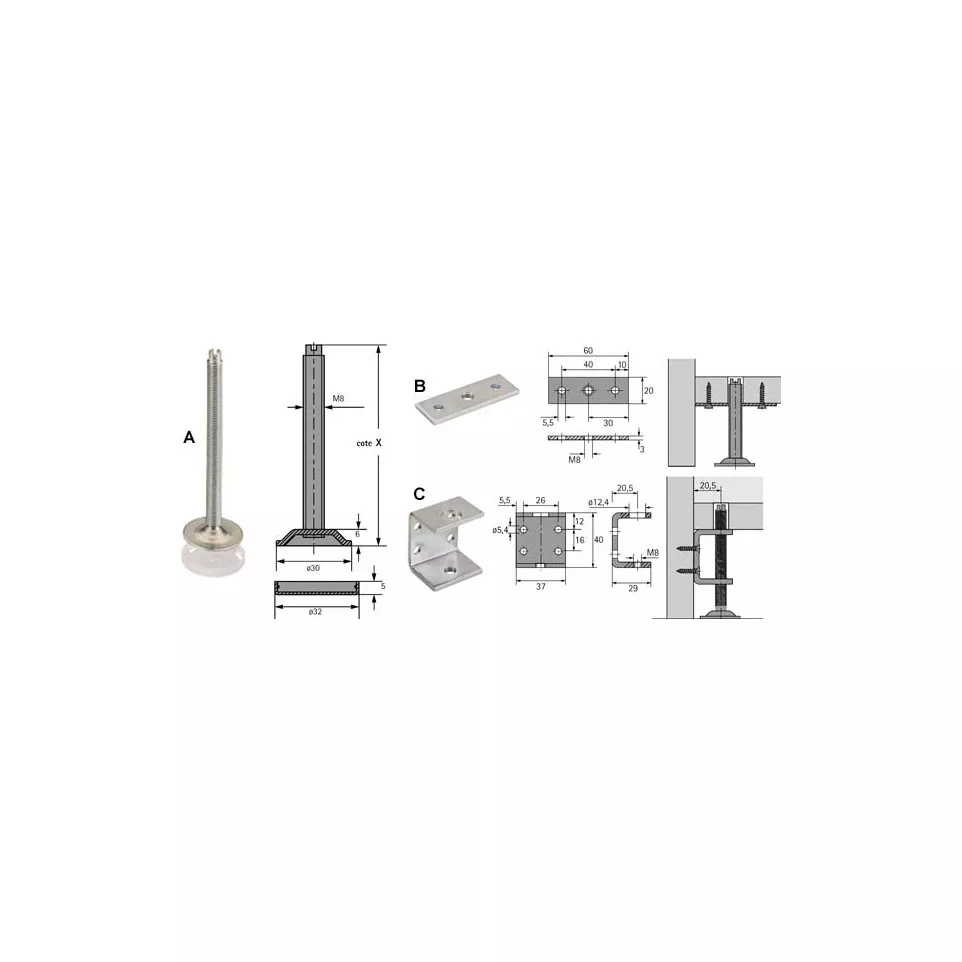 Hettich M8 inbusbout 50mm / pce