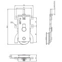 Kit de 2 roulettes de roulement inférieur "EVO" pour coulissants ERGO 18, NOVO S 18 et LOCA 18 max. 50kg par panneaux / pce
