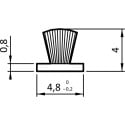 Sluitborstel 4,8x4mm grijs voor greepprofiel ERGO 18 / 200m