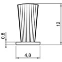 Grey Dust Brush Seal 4.8x12mm for NOVO S 18/4, LOCA 18/4 and NERO 18/4 Handle Profiles / 250m