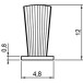 Stofborstel 4,8x12mm grijs voor greepprofielen NOVO S 18/4, LOCA 18/4 en NERO 18/4 / 250m