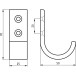 Single Hook Coat Rack 111 XL in Matte Black Aluminum F1 / pc