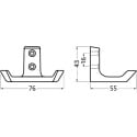 Double Coat Hook 33 in Natural Aluminum F1 / pc