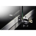 Verchroomd push-turn veiligheidsslot met verwisselbare binnencilinder en 2 omkeerbare platte sleutels voor beglazing tot 8 mm di