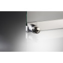 Verchroomd push-turn veiligheidsslot met verwisselbare binnencilinder en 2 omkeerbare platte sleutels voor beglazing tot 8 mm di