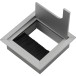 Passe-câbles SQUARE softclose 80x80x25mm aluminium anodisé / pce