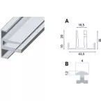 Horizontaal geanodiseerd aluminium profiel voor LINEAR glas / m
