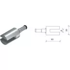 Borkia'' steun voor glazen schap 8-10mm Ø30x50mm mat chroom / pce
