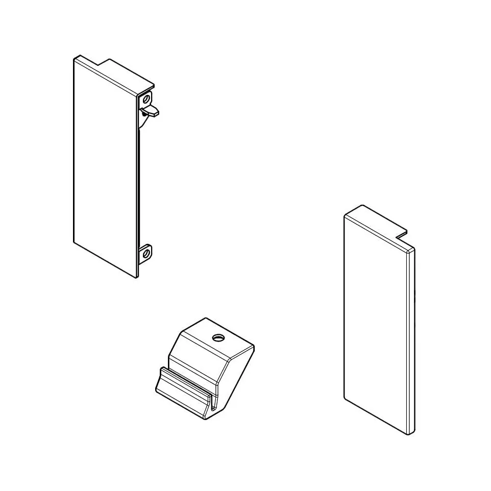 Frontpaneelconnectorset, wit, hoogte...