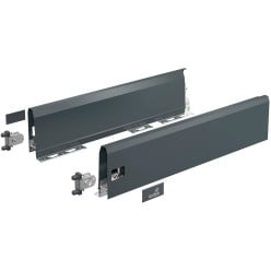 Kit de côtés de tiroir anthracite hauteur 126mm, profondeur 300mm Hettich ArciTech / pce