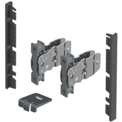 Kit de raccords de façade anthracite hauteur 101mm pour façade en aluminium de tiroir intérieur Hettich AvanTech You / pce