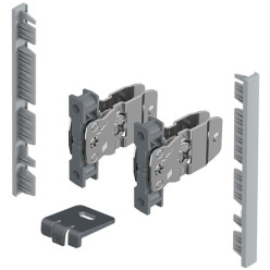 Frontpaneel verbindingsset, zilver, hoogte 101mm voor aluminium frontpaneel van Hettich AvanTech You binnenlade / pce