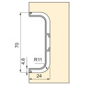Central Black Lacquered Aluminum Gola Recessed Handle Profile / 2.35m