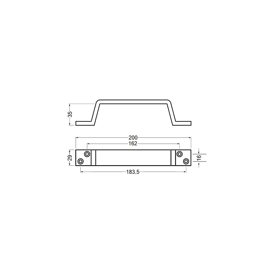 4203 200mm opschroefbare handgreep in...