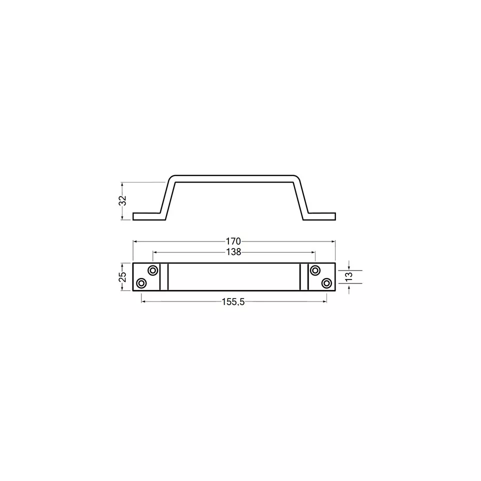 4203 170 mm opschroefbare handgreep...