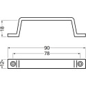 4200 90 mm opschroefbare handgreep van matzwart aluminium 18 / pce