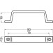 4200 90 mm opschroefbare handgreep van matzwart aluminium 18 / pce