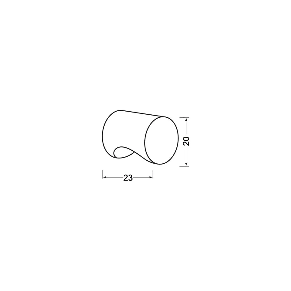 Cilindrische knop 3731 Ø 20mm in mat...