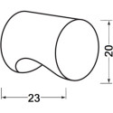 Cilindrische knop 3731 Ø 20mm in natuurlijk mat aluminium F1 / pce
