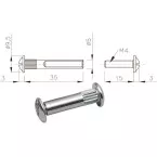 Furniture Assembly Screw Ø5mm for 36 to 44mm Thickness per piece