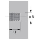 40005 Huls nr. 49 8x11mm PVC wit voor draadeind M6 / pce