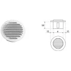 Renson 435-R Round Stamped Grille RAL 9010 Ø80mm per piece