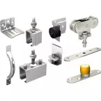 Sliding Door Hardware Kit, Rollers, Brackets, Stops, Guides for 1 Door Max 2m with U-Channel Profile